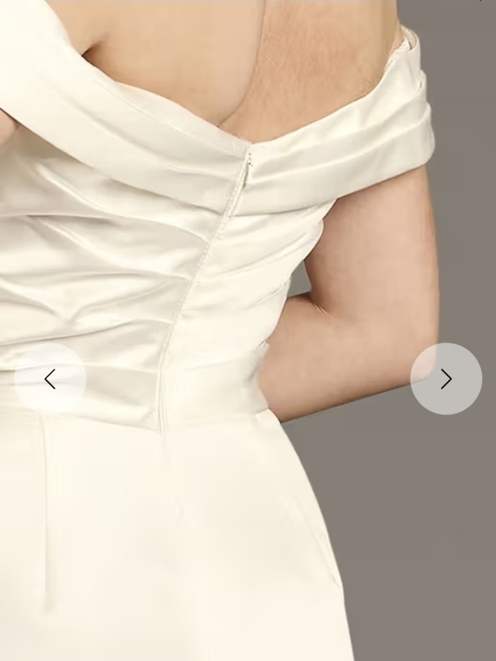 Db Edit Off-Shoulder Cream Wedding Gown with Front Slit Size 6 Nwt - Picture 5 of 10
